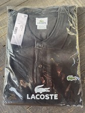 Lacoste Polo Shirt Men's Size 8 XXL Black Short Sleeve Caiman Casual NEW