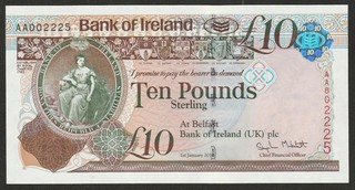 2010 NORTHERN IRELAND (BANK OF IRELAND) 10 POUND NOTE UNC