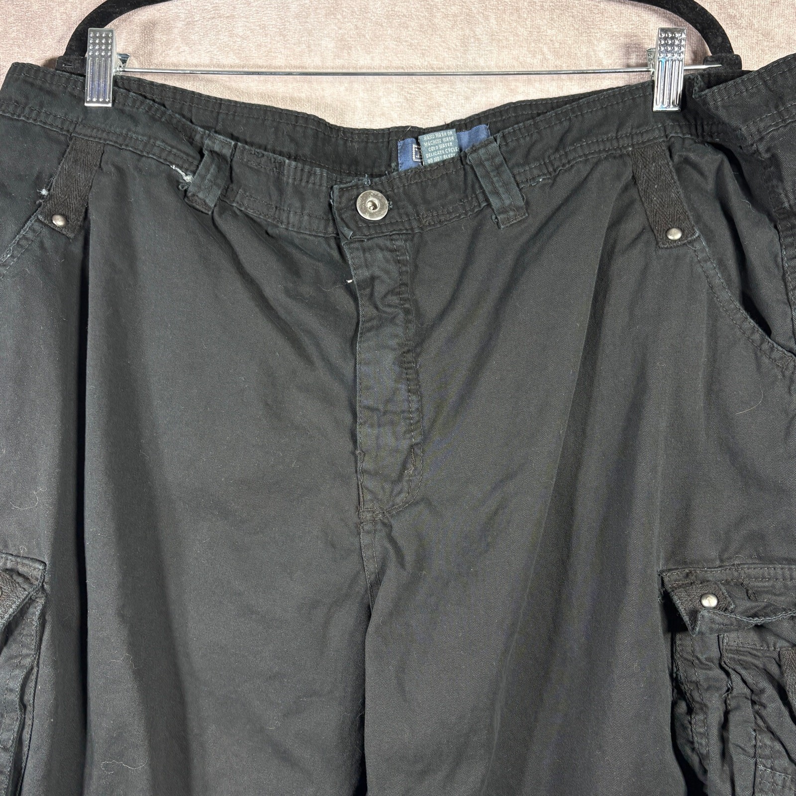 Vintage Polo Ralph Lauren Shorts Men 42 Black Cargo Pockets Casual Cotton Skater thumbnail 2
