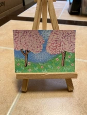 ACEO Original Acrylic Painting Landscape Abstract Art Card ATC Scenery 10