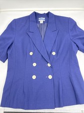 VTG Pendleton Classic Double Breasted Blazer Navy Blue 100 Virgin Wool USA 14