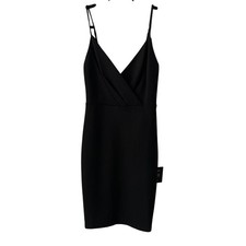 NWT Lulu’s Lavish Lattice Bodycon Black Spaghetti Strap Mini Dress Junior XS