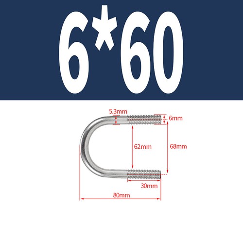 M6 M8 M10 M12 304 A2 Stainless U Bolts Exhaust Clamps U-shaped Pipe Clamp - Picture 13 of 52