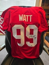 JJ Watt autographed authenticated University of Wisconsin football jersey.