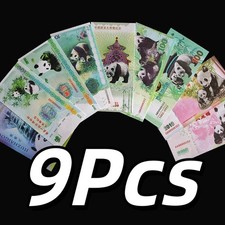 Panda Set 9 Pcs, Rare Animal Edition, China's National Treasure Animals, UNC
