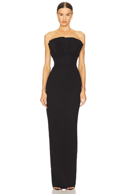 sau lee black dress Noah Gown Ruffle Maxi Size 4 $610 msrp Black Coast Lace Hem floor-length prom dresses Lace appliqué is intentionally Size:S - 10