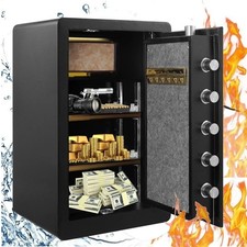 Large Door Security Safe Box, Home Safe Lock Box with Fireproof Waterproof Safe