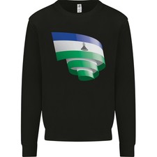 Gekräuselter Lesotho Flagge Basotho Tag Fußball Kinder Sweatshirt Pullover