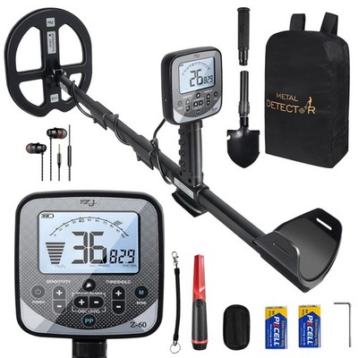 PRO-Z60 Metal Detector for Adults with Pin Pointer,16'' Detection Depth Profes...