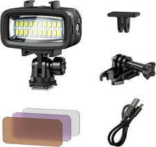 Seafrogs Diving Video Light Waterproof 131FT/40M with Hot Shoe Adapter for Gopro