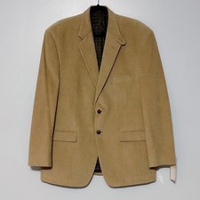 New Vintage Ralph Lauren Men's 43Reg Khaki Corduroy Blazer Jacket Leather Button