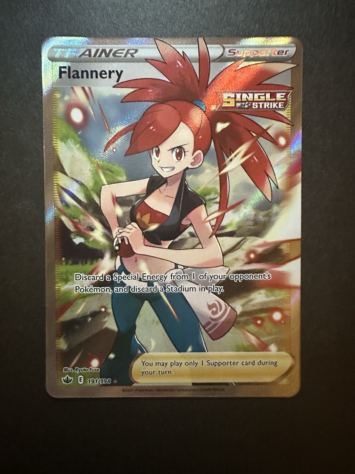 Pokémon TCG Flannery Full Art Holo Card Sword & Shield Chilling Reign 191/198 NM