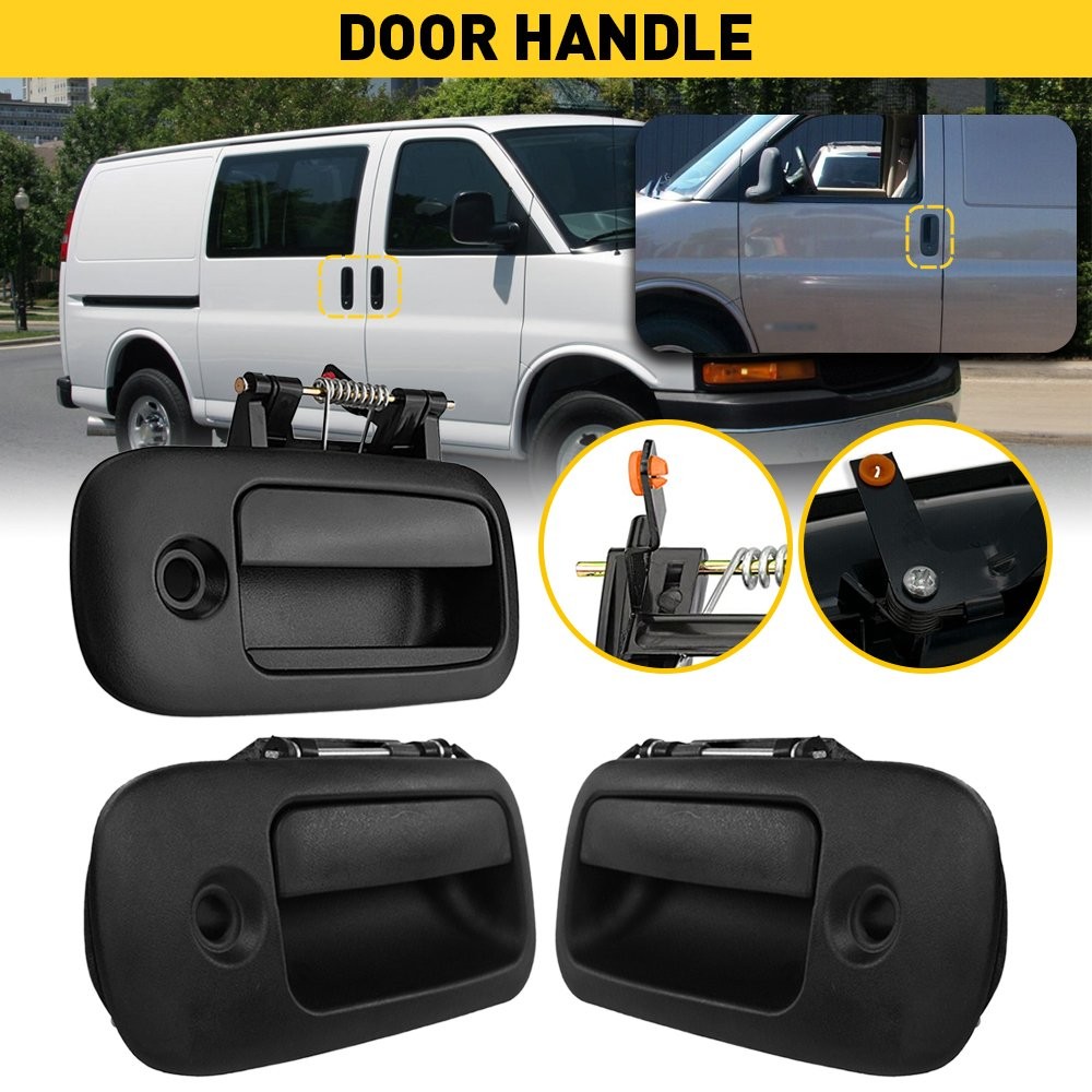 3pcs for 1996-2009 Chevy Express GMC Savana Van Outside Door Handles Set LH & RH thumbnail 13