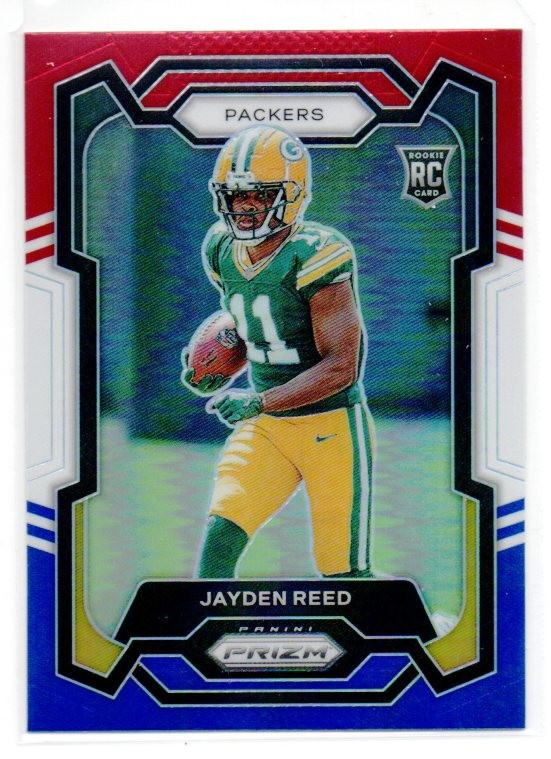 2023 Panini Prizm - Rookies Jayden Reed #334 Red White & Blue Prizm (RC) PACKERS