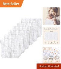 Baby Burp Cloths 6 Pack Ultra Soft Muslin for Newborns