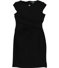 Ralph Lauren Womens Wrap-Style Jersey Dress, black, 10