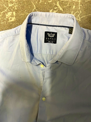 Esprit Fine Tailoring Slim Fit Herren Kurzarmhemd Kentkragen Hellblau 41/42