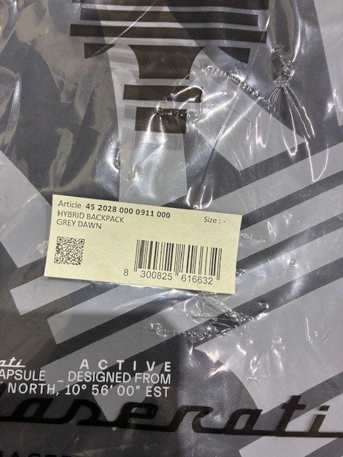 GENUINE MASERATI GRECALE ZAINO GREY BACK PACK!NEW NEVER OPENED