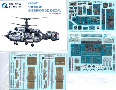 Quinta Studios 1/35 KAMOV Ka-29 3D DECAL COLORED INTERIOR SET Trumpeter