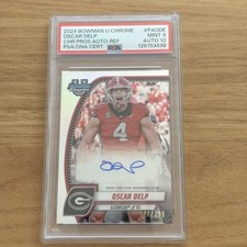 2024 Bowman Chrome - Oscar Delp Auto /299 | Georgia | NFL DRAFT | TE | PSA 9