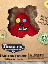 New Fuggler Ugly Monster Farting Figures 3" Red Munch Munch Motion Activated