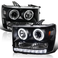 Black Fits 2007-2013 Gmc Sierra 1500 2500hd 3500hd Led Halo Projector Headlights Black Fits 2007-2013 Gmc Sierra 1500 2500hd 3500hd Led Halo Projector Headlights