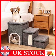 Cat Dog Steps Stairs Ramp 3 Step for Pet Bed House Ladder with Storage Boxes UK