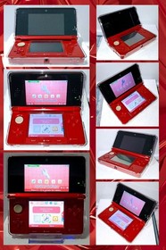 🔥🔴🔥 Nintendo 3DS FLAME RED Console Bundle Mario 3D Land + Captain Toad + Case