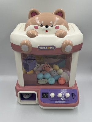Cartoon Pink Cat-Themed Electronic Claw Machine Toy with Plush Prizes