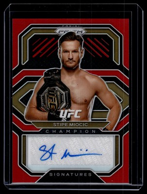 Stipe Miocic 2021 Panini Prizm UFC Red Prizm Autograph Auto Card