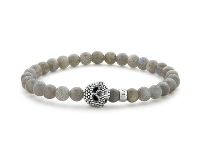 Lagos Anthem NWT Labradorite Skull Bead Bracelet, Size 7, Retail $300, Classic!