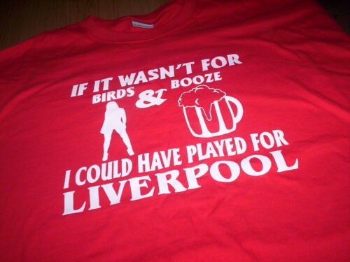T-shirt Birds Booze Liverpool tutte le taglie calcio GRATIS UK POST - Foto 1 di 1