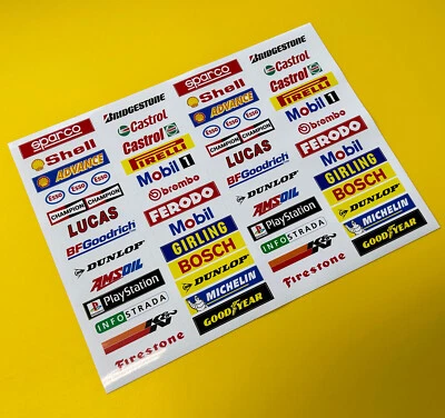 Fente Voiture Bastion Sponsor Autocollants x52 ! Pour Vintage Scalextric