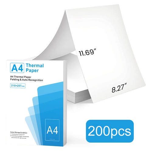 200 Sheets A4 Thermal Paper Folding Continuous Printing Paper Auto Recognition - Afbeelding 7 van 11