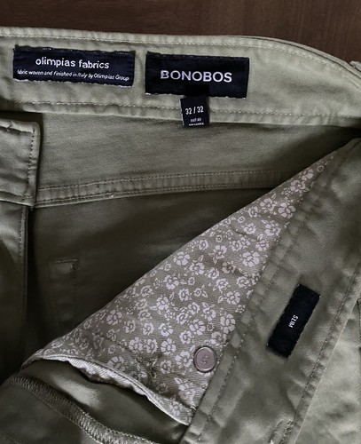 BONOBOS Men's Italian Fabric 5-Pocket Cotton Stretch Pants Jeans 32X32 Green - Picture 6 of 8