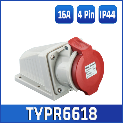 16A/32A 4 Pin Red Industrial Plugs & Sockets 3 Phase 3P+E IP44 Male/Female - Picture 16 of 33