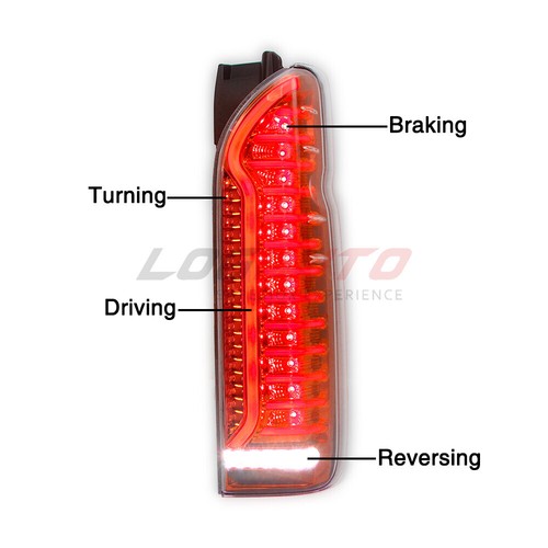 Pair LED Tail Light Assembly Brake Lamp W/ Turn Signal For Toyota HiAce 2004-18 - Picture 14 of 15