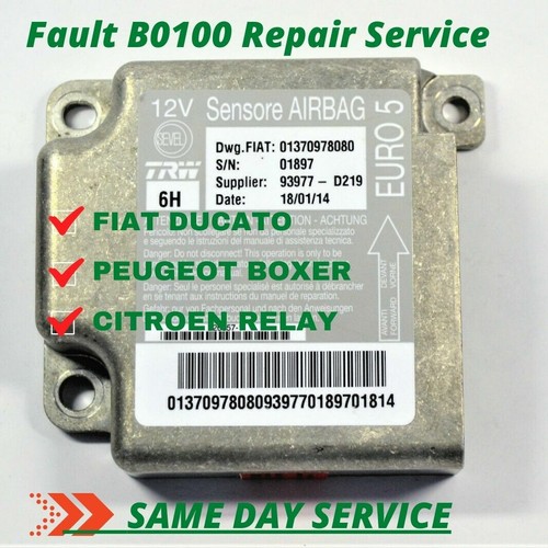 Fiat Ducato, Peugeot Boxer & Citroen Relay Airbag ECU B0100 Error Repair Service eBay