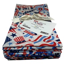 Benartex Red White True Patriotic Cotton Fabric Fat Quarter Set 13 FQ Benartex