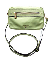 MICHAEL KORS LARGE EW JET SET CHARM LIGHT SAGE GREEN PVC,GOLD CROSSBODY HAND BAG