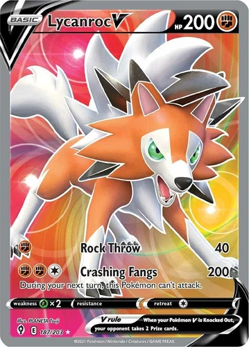Lycanroc V 187/203 SWSH07: Evolving Skies