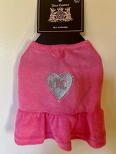 juicy couture pink heart logo dog apparel dress extra small / small XS/S  NWT 