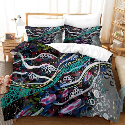 3D Abstract Art Geometry Cloud Quilt Cover Set Bedding Sets Pillowcases
