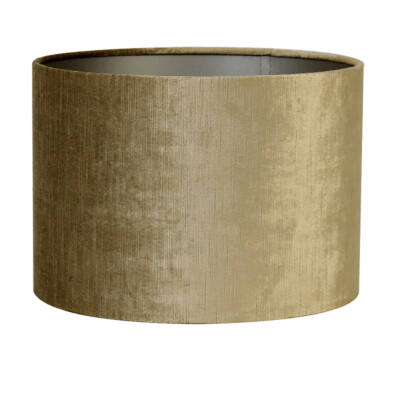 Lampenschirm Zylinder in Velours Gold Bronze Seidenglanz für Tischleuchte Tis...