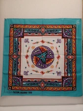 Wamcraft Bandana 14193 Tucson Az Vintage 1990 Made USA Native Tribal Mayan