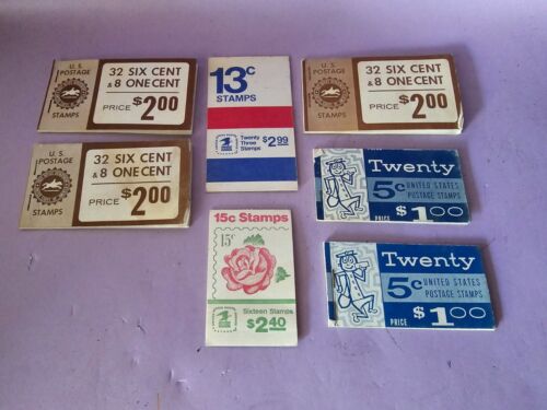 Vintage Collection 7 Lot of Empty U.S. Post Office Postal Stamp Books Booklets