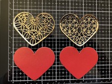 8 pc red and gold heart die cut sets cardstock embellishment for cards