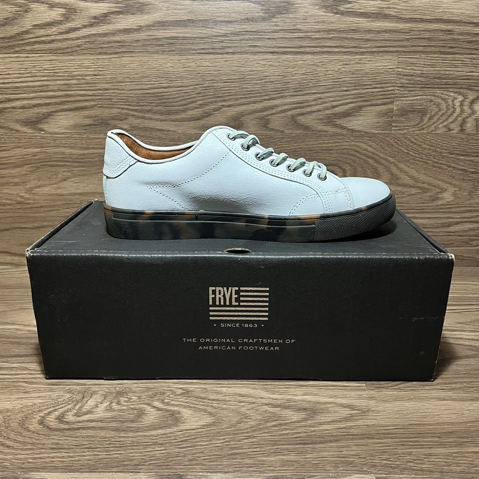 New Frye Mens Shoes Size 9 Walker Low Lace White Leather Sneakers eBay