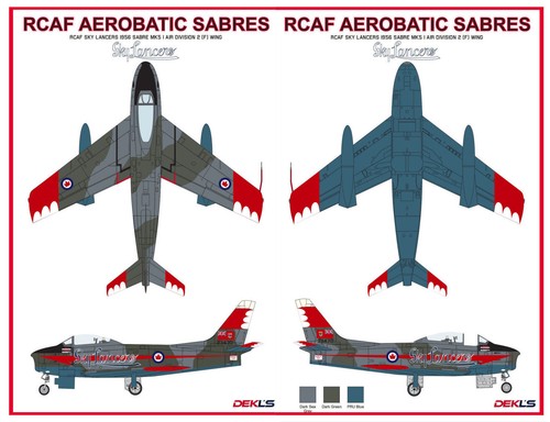1/72 Decals - Canadair Sabre - RCAF Skylancers Team Post 1956 - DEKL's II - Bild 2 von 3
