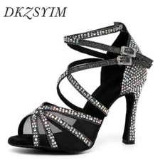 Rhinestone Women Latin Dance Shoes Shiny Ballroom Latin Salsa Girl Dancing Shoes